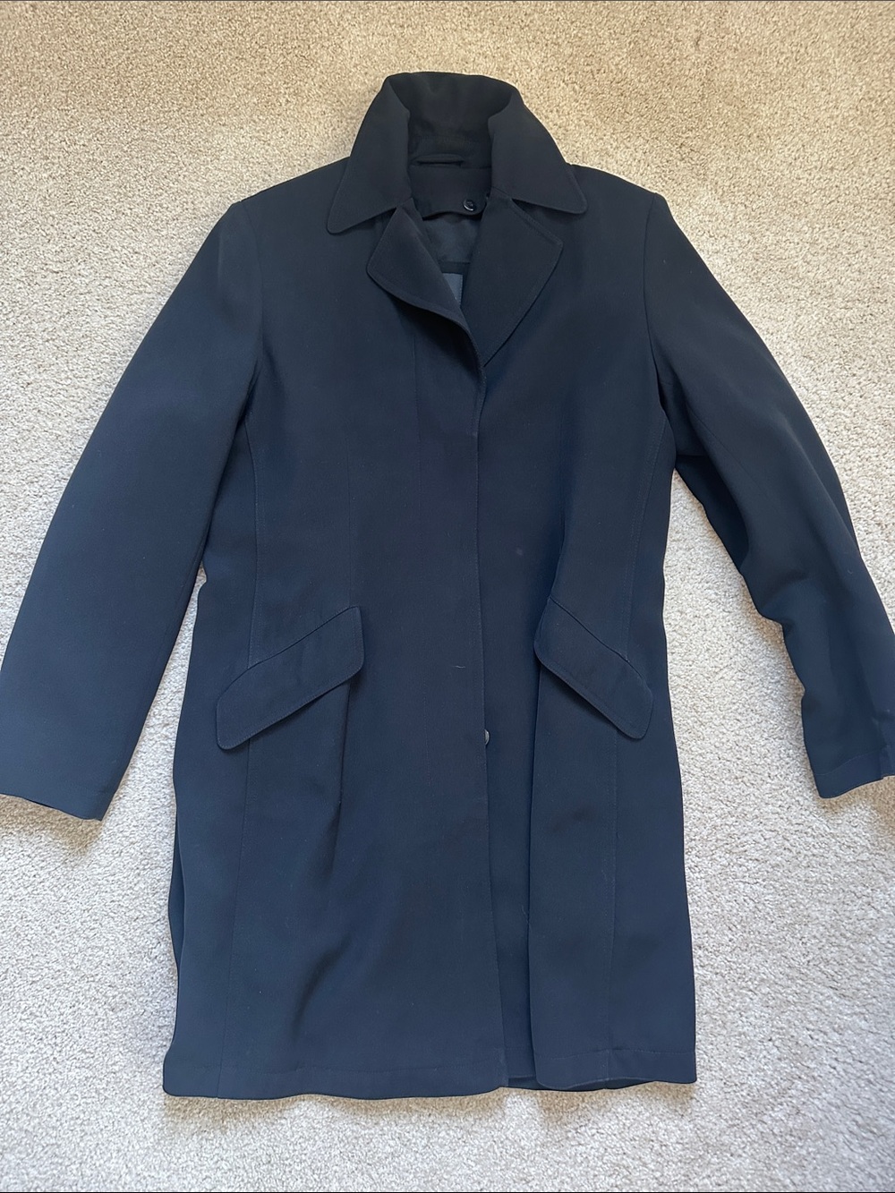 Classic Women's Black 3/4 length Overcoat size 6 full lining